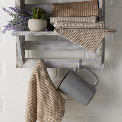 DII Everyday Kitchen Collection Assorted Dishcloth Set, 12x12, Stone, 5 Count