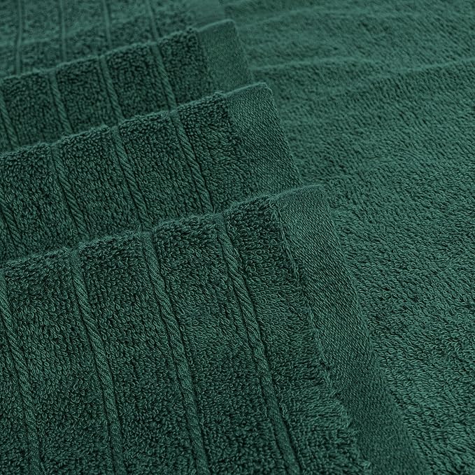 Tens Towels Pack of 4 Extra Large Bath Towels 30 x 60 Inches, 100% Cotton, Larger & Lighter Weight, Quicker to Dry, Super Soft and Absorbent, Perfect for Bathroom, Hunter Green