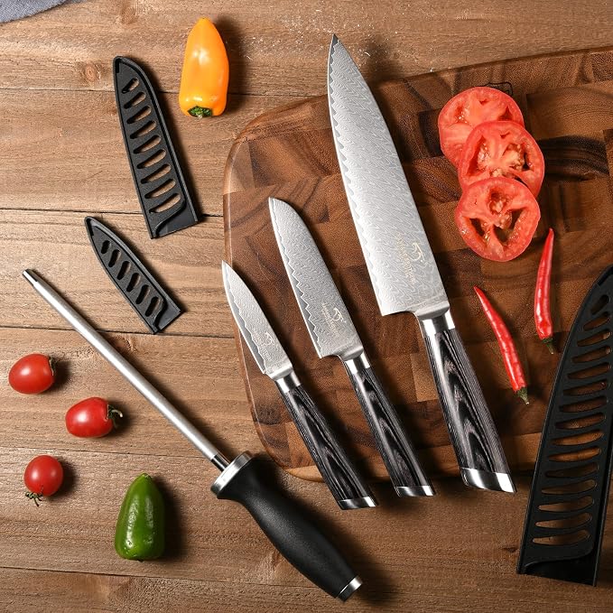 NANFANG BROTHERS Damascus + VG10 Knife,73 Layers, Sharp,Multi-functional,Cooking Utensils,Cutting Meat,Vegetables,Fruits,Home Use,Commercial
