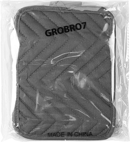 5Pack Pocket Pot Holders Cotton Heat Resistant Potholder Multipurpose Hot Pads Machine Washable Oven Mitts Cooking Pads Bulk for Daily Kitchen Baking and Cooking 8.9 x 6.9 Inch Grey