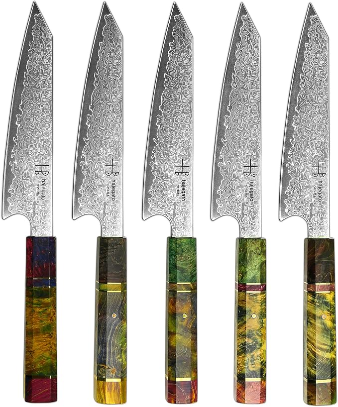 Damascus Chef Knife Petty Unique One Of Kind Handle Professional 6 Inch Japanese Chefs Kitchen Knife Vg10 67 Layers Damascus Steel Knive with Sheath