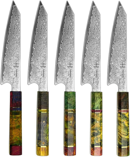 Damascus Chef Knife Petty Unique One Of Kind Handle Professional 6 Inch Japanese Chefs Kitchen Knife Vg10 67 Layers Damascus Steel Knive with Sheath