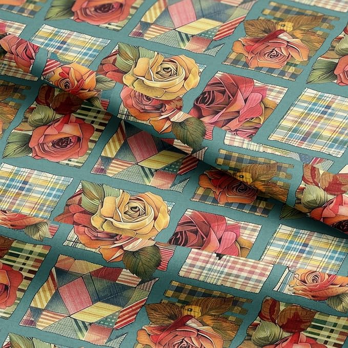 100% Cotton Fabric by the Yard – Turkish Quality Quilting & Sewing Fabric, 1 Yard x 1.69 Yards Wide, Patchwork Cotton for Crafts