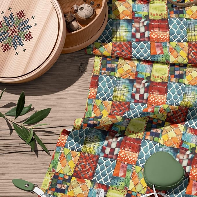 100% Cotton Fabric by the Yard – Turkish Quality Quilting & Sewing Fabric, 1 Yard x 1.69 Yards Wide, Patchwork Cotton for Crafts