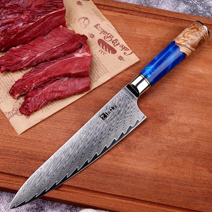 Zlatko Chef Knife, 8 Inch Damascus Chef Knife, High Carbon Stainless Steel Damascus VG10 67-Layer Ultra Sharp Chef Knife Ergonomic Handle with GIFT BOX