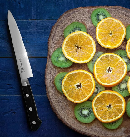 MASAMOTO VG Japanese Petty Knife 6" (150mm) Professional Kitchen Small Utility Knife, Ultra Sharp Japanese Stainless Steel Blade, Duracon Handle, Made in JAPAN