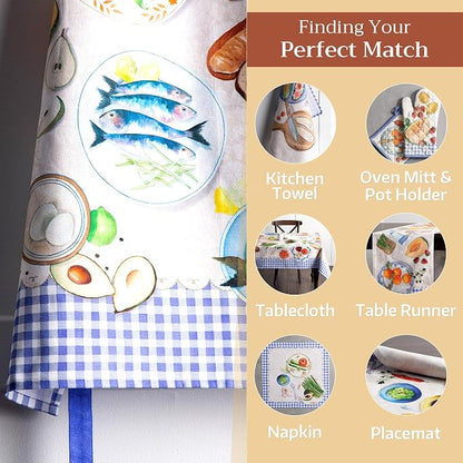 Maison d' Hermine 100% Cotton Apron for women with Pocket Kitchen Chef Apron for Men Cooking Spring Summer