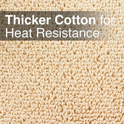 RITZ Terry Pocket Mitt & Hot Pad: Unparalleled Heat Resistant, Durable 100% Cotton – Ergonomically Designed for Optimal Grip – Easy-Care Machine Washable – 2-Pack, Latte