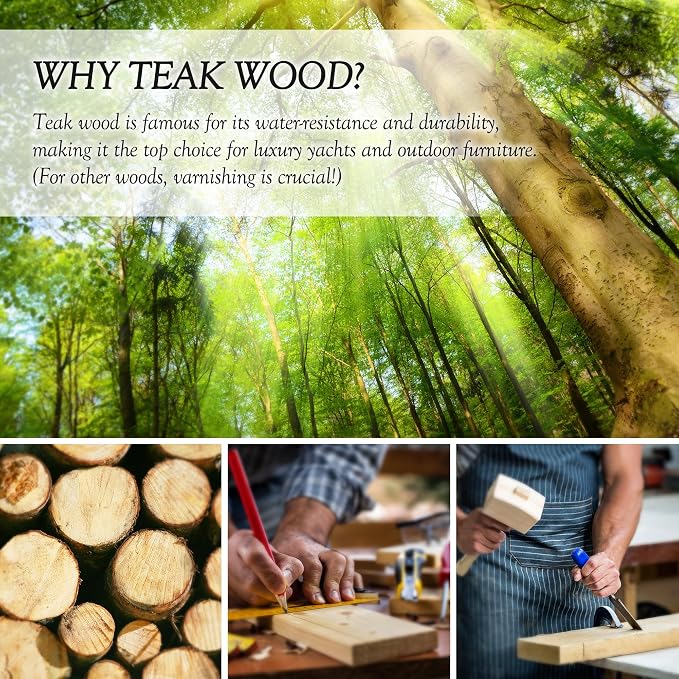 SOOMGYEOL SEOM 6-Piece Teak Wood Cooking Utensil Set | Wooden Spoons and Spatulas, Nonstick Safe, Heat Resistant, Natural Wooden Kitchen Tools