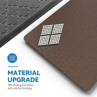 Kitchen Mat Cushioned Anti Fatigue for Floor, Non-Slip Waterproof Comfort Rug for Kitchen Sink, Standing Desk & Laundry, 20"x30", Black