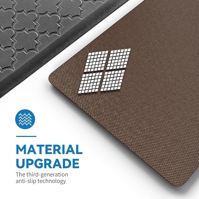 Kitchen Mat Cushioned Anti Fatigue for Floor, Non-Slip Waterproof Comfort Rug for Kitchen Sink, Standing Desk & Laundry, 20"x60", Black