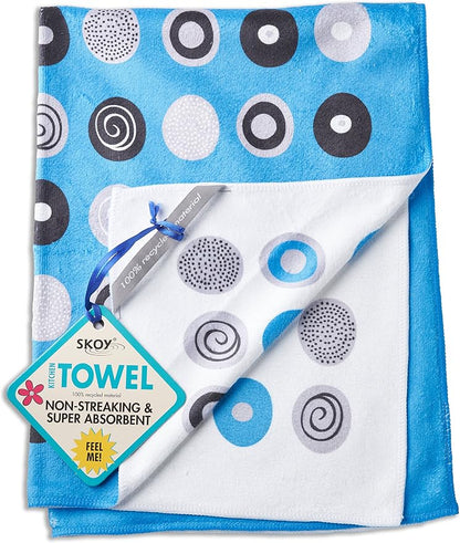 Skoy Cleaning Bundle - Cloth, Scrub, Blue Towel and Sink Holder – Environmentally Friendly, Kitchen & Household Use, Plastic-Free Packaging, Great Gift Idea!