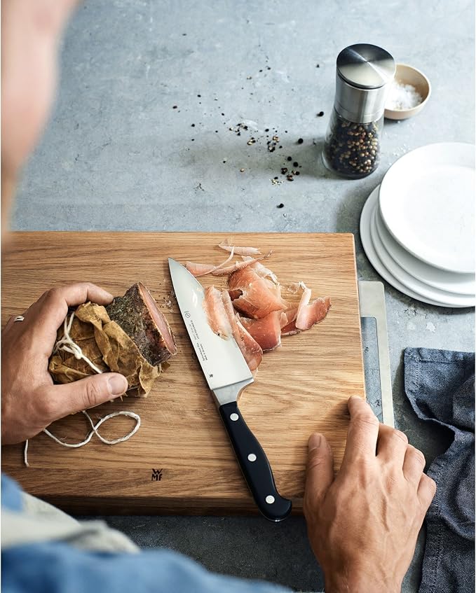 WMF Santoku Chef's Knife Spitzenklasse Plus Length 32 cm Blade Length 18 cm Performance Cut Made in Germany Forged Special Blade Steel Seamlessly Riveted Plastic Handle