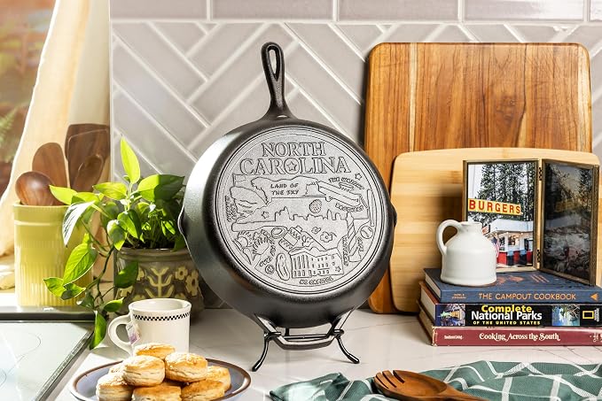 Lodge Manufacturing Company 12 Inch Seasoned Cast Iron Skillet w/North Carolina Road Trip