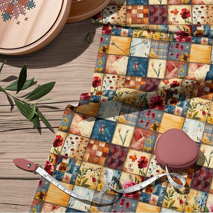 100% Cotton Fabric by the Yard – Turkish Quality Quilting & Sewing Fabric, 1 Yard x 1.69 Yards Wide, Patchwork Cotton for Crafts