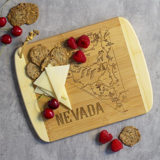 Totally Bamboo A Slice of Life Nevada State Serving and Cutting Board, 11" x 8.75"