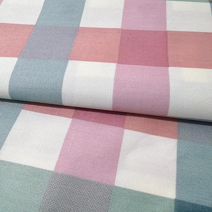 Light Weight Natural Cotton Fabric by the Yard DIY Making Supplies Quilting Patchwork Fabric Fat Quarter Bundles DIY for Quilting Cotton Patchwork Cushions (Big Mix Color Square, 2 Yard)