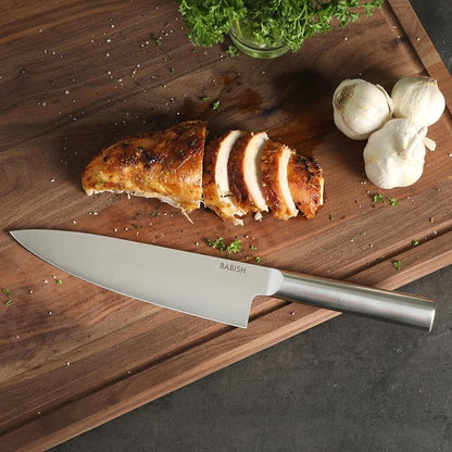 Babish 8-Inch Chef Knife – High-Carbon 1.4116 German Steel Kitchen Knife, Full-Tang Razor Sharp Chef’s Blade for Chopping, Slicing, Dicing & Everyday Prep