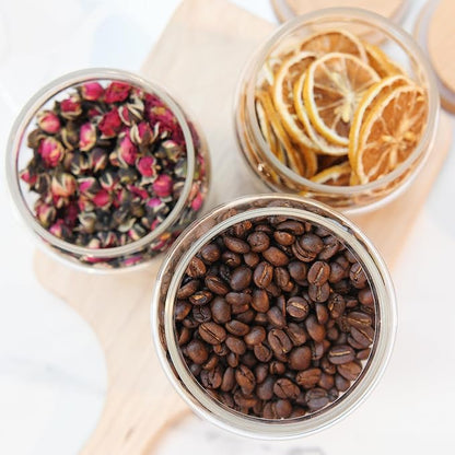 Custde Glass Jar with Lid, 42 FL oz Airtight Glass Storage Jar Glass Food Storage Containers for Kitchen Counter, Pantry, Decorative Jar for Coffee, Sugar, Candy Jar Cute Jar (Bamboo 42 FL OZ)