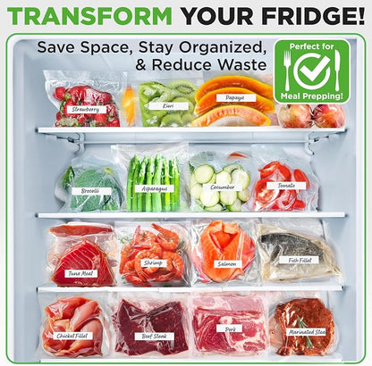 NutriChef Vacuum Sealer Bags 11x50 Rolls 2 pack for Food Saver, Seal a Meal, NutriChef, Weston. Commercial Grade, BPA Free, Heavy Duty, Great for vac storage, Meal Prep or Sous Vide