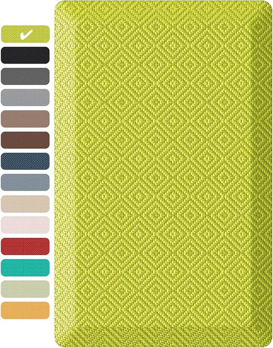 Ophanie Kitchen mats for Floor, 3/4 inch Thick, Kitchen Rugs, 20''x48'' Anti Fatigue Standing Cushioned Mat, Waterproof,Comfort Ergonomic mat for Office, Home, Sink, Green Non-Slip Bottom