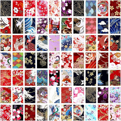 Kingdder 70 Pcs Japanese Jelly Fabric Quilting Strips, Patchwork Roll 2.55 Inch Roll up Cotton Patchwork Jelly Fabric Craft for Quilters and Sewing DIY Crafts