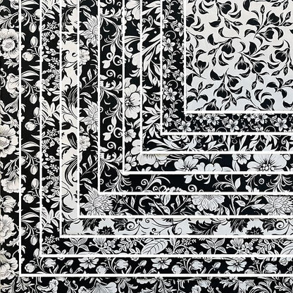 HANPATQUI 200PCS 4 x 4 inch 100% Cotton Fat Quarters Fabric for Sewing and Quilting Bundles Precut Fabric Square for DIY Craft Patchwork-Black and White