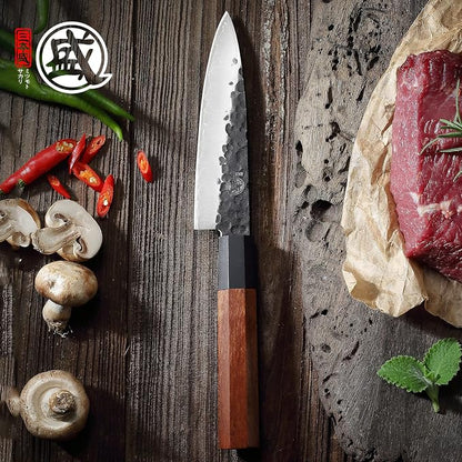 MITSUMOTO SAKARI 5.5-Inch Japanese Paring Knife, 9Cr18MoV Steel | Compact blade for peeling, trimming and fruit prep, 3-layer 9Cr18MoV steel, rosewood handle, sandalwood box