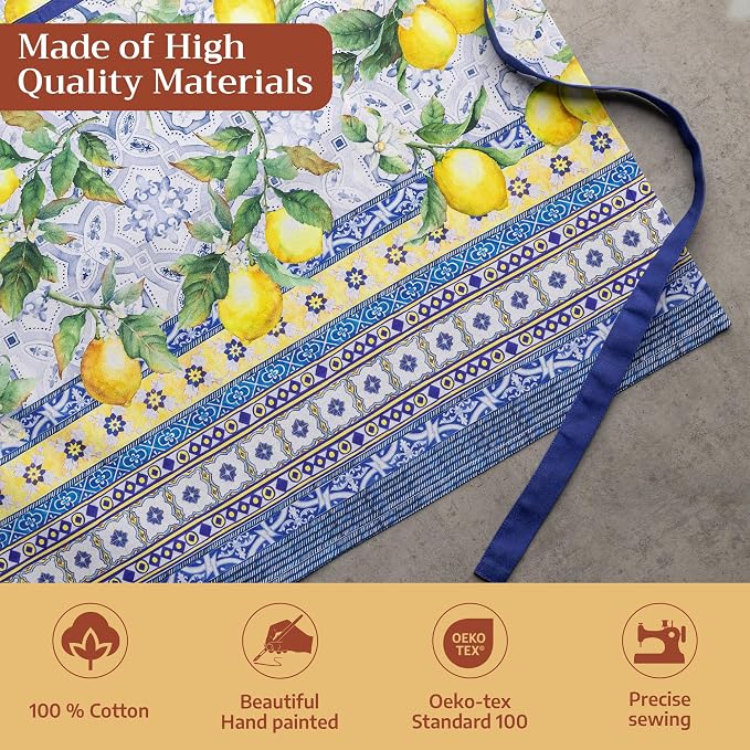 Maison d' Hermine 100% Cotton Apron for women with Pocket Kitchen Chef Apron for Men Cooking Spring Summer