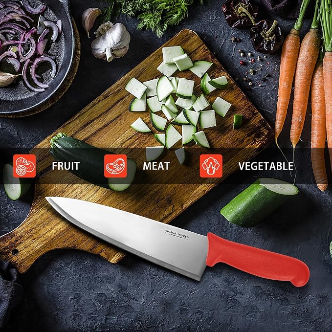 8 inch Japanese High Carbon Stainless Steel Chef Knife Set, Professional Extra Sharp Wide Cook Knife with Non-slip Ergonomic Handle, for Kitchen Home Restaurant