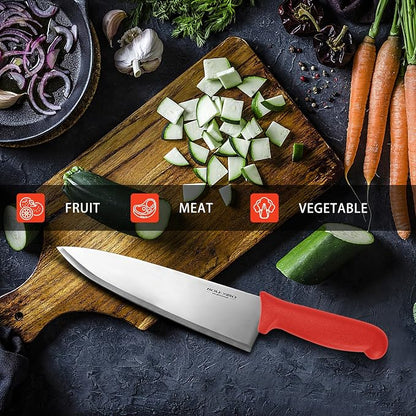 8 inch Japanese High Carbon Stainless Steel Chef Knife Set, Professional Extra Sharp Wide Cook Knife with Non-slip Ergonomic Handle, for Kitchen Home Restaurant