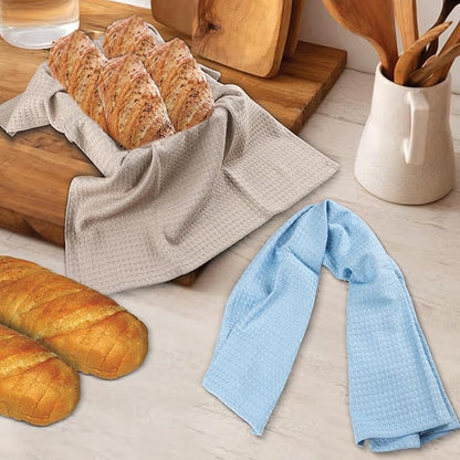 Urban Villa Kitchen Towels Waffle Dish Cloths Multi Color Set of 6 Over Sized 18x28 Inches Highly Absorbent 100% Cotton Kitchen Hand Tea Towels Dish Cloths