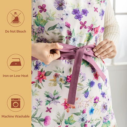 Maison d' Hermine 100% Cotton Apron for women with Pocket Kitchen Chef Apron for Men Cooking Spring Summer