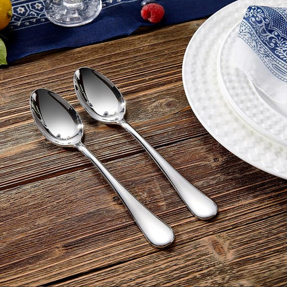 KEAWELL Premium Verona 8-Piece Spoon Set 7.6-Inch – 18/10 Stainless Steel, Heavy-Duty Mirror-Finished Flatware for Daily Meals, Hosting, and Special Occasions (8, Dinner Spoons)