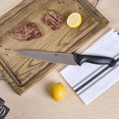 Restaurantware Sensei 10 Inch Chef Knife 1 With Colored Coded Pins Kitchen Knife - High-Carbon Stain-Resistant Black German Steel Meat Knife Ergonomic Handle