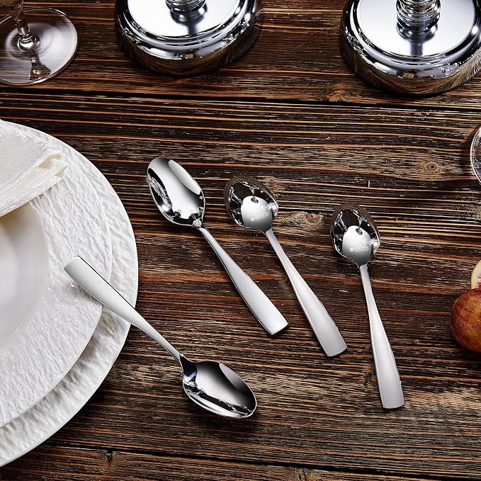 KEAWELL Premium 20/45/65 Piece Louis Silverware Set, 18/10 Stainless Steel, Service for 4/8/12, Fine Flatware Set, Dishwasher Safe (20)