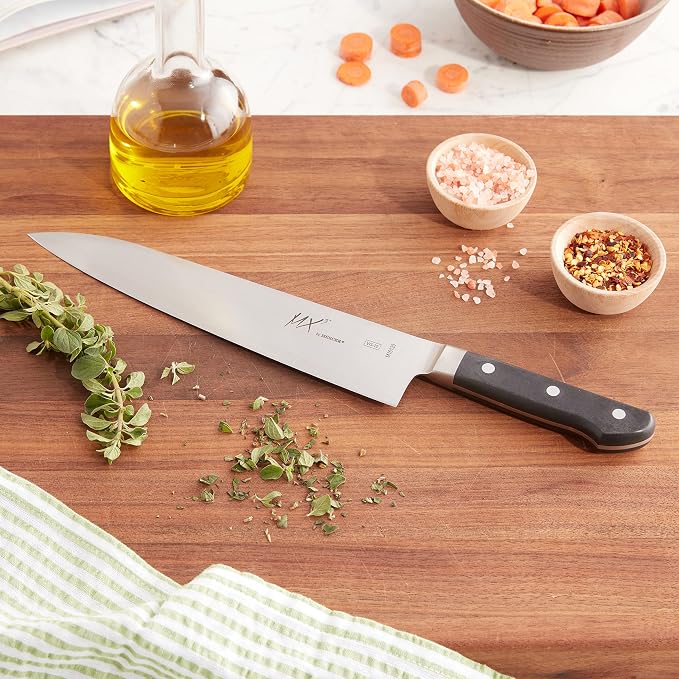 Mercer Culinary MX3 Premium San Mai VG-10 Steel Core Blade Gyuto Chef Knife, 240mm 9 1/2 Inch,Black