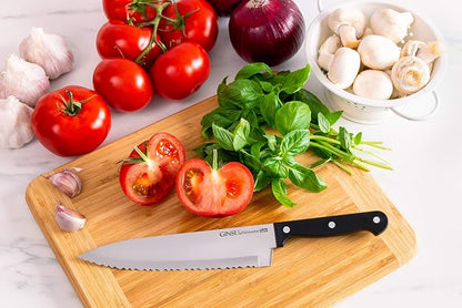 GINSU Kiso 8" Chef Knife, Black - Dishwasher Safe and Always Sharp