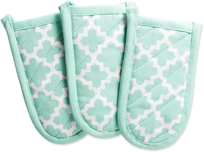 DII Lattice Basics Collection Kitchen Essentials, Pan Handle Set, Aqua, 3, Piece