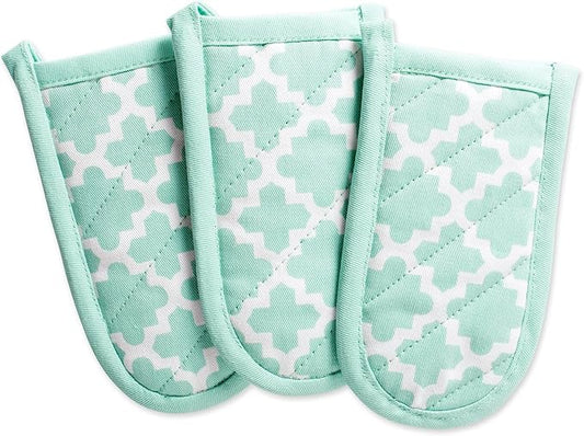 DII Lattice Basics Collection Kitchen Essentials, Pan Handle Set, Aqua, 3, Piece