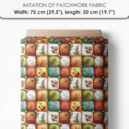 Cozy Animals Patchwork Quilting Fabric Panel – 6× (10×10 inch) Blocks + Bonus Patchwork Sheet 29.5×19.6 inch, 100% Cotton 140 GSM, Winter Forest Animal Theme