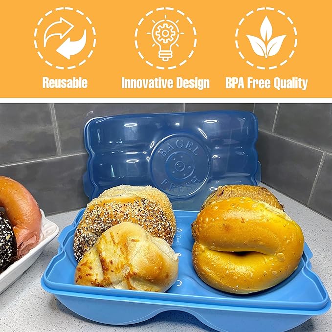 Touch Up Cup Bagel Fresh Holder Container Bread Storage Keeper Saver, Airtight and Reusable, BPA-Free, As Seen On Shark Tank Products, Pack of 1, Holds 6 Bagels