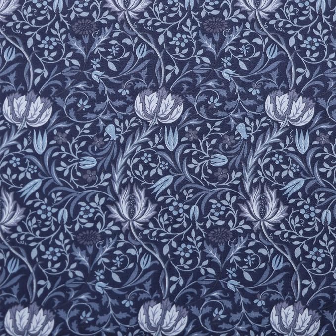 Nodsaw 14Pcs Vintage Floral Paisley Fat Quarter Fabric, Fall Navy Dark Blue | 100% Soft Cotton, Precut 18x22 inch Quilting Material Bundle For Sewing, Quilts, Bags, DIY Crafts, Upholstery