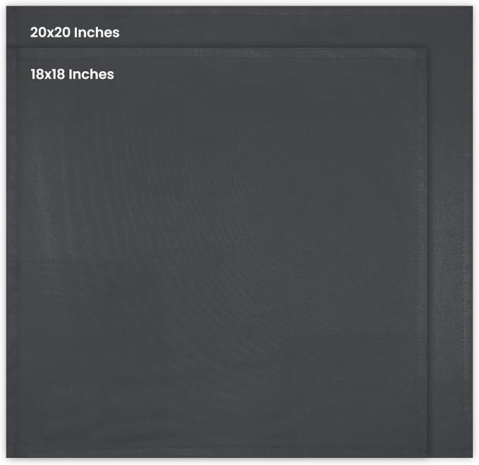 Utopia Kitchen Charcoal Cloth Napkins [12 Pack, 18x18 Inch] Absorbent Cotton Blend Washable and Reusable for Dinner, Restaurant, Lunch, Wedding and Hotel