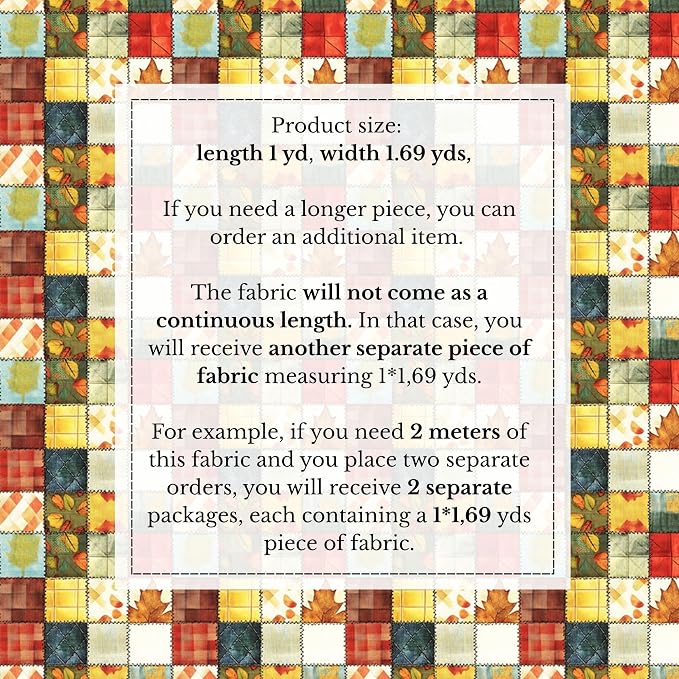 100% Cotton Fabric by the Yard – Turkish Quality Quilting & Sewing Fabric, 1 Yard x 1.69 Yards Wide, Patchwork Cotton for Crafts