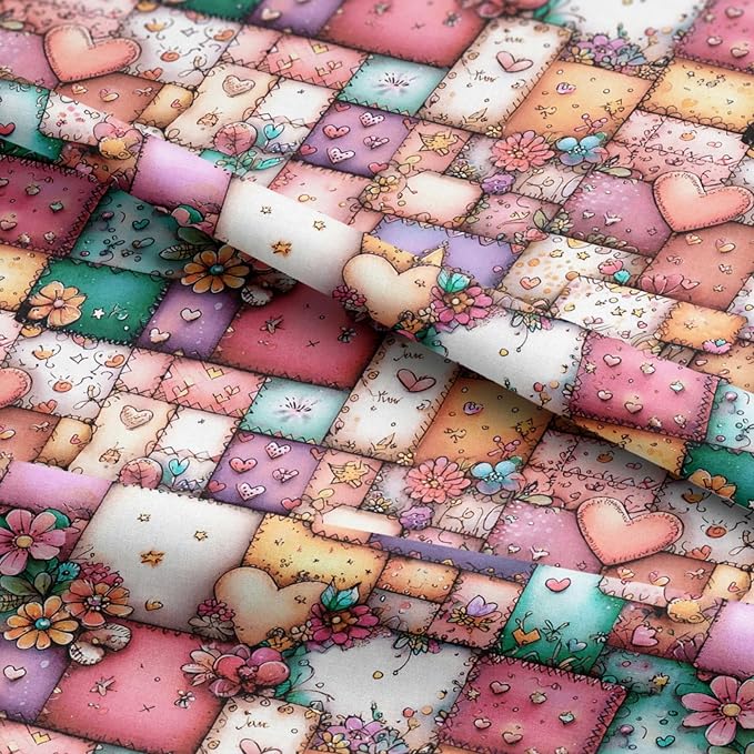 100% Cotton Fabric by the Yard – Turkish Quality Quilting & Sewing Fabric, 1 Yard x 1.69 Yards Wide, Patchwork Cotton for Crafts