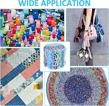 42Pcs Jelly Roll Fabric Strips Soft Cotton Quilting Fabric 2.5 x 20 Inch Pre-Cut Cotton Strips Bundles for Quilting Crafting and Sewing(Blue)