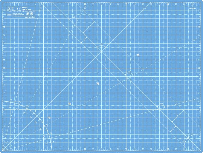 Elan Cutting Mat A2 Blue, Self Healing Cutting Mat 18x24 Inch, 5-Ply Craft Board Blue, Hobby Board for Crafts 18x24 Inch