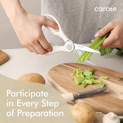 CAROTE 22pcs Silicone Cooking Utensils Set, 446°F Heat Resistant Kitchen Utensils Gadgets Set, Spatula, Turner, Whisk, Tongs