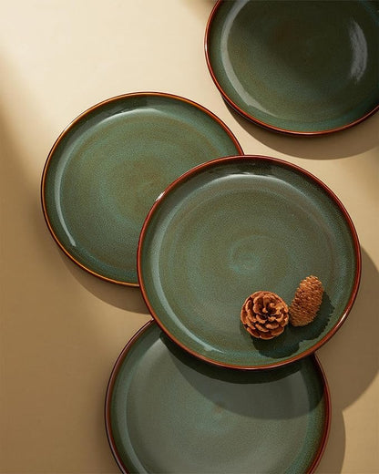 Pokini Stoneware Dinnerware Sets, Ceramic Plates and Bowls Set, Microwave & Dishwasher Safe Kitchen Dishes, Modern Dinner Salad Plates | Cereal Bowls, Dishware Sets Service for 4 Sage Green